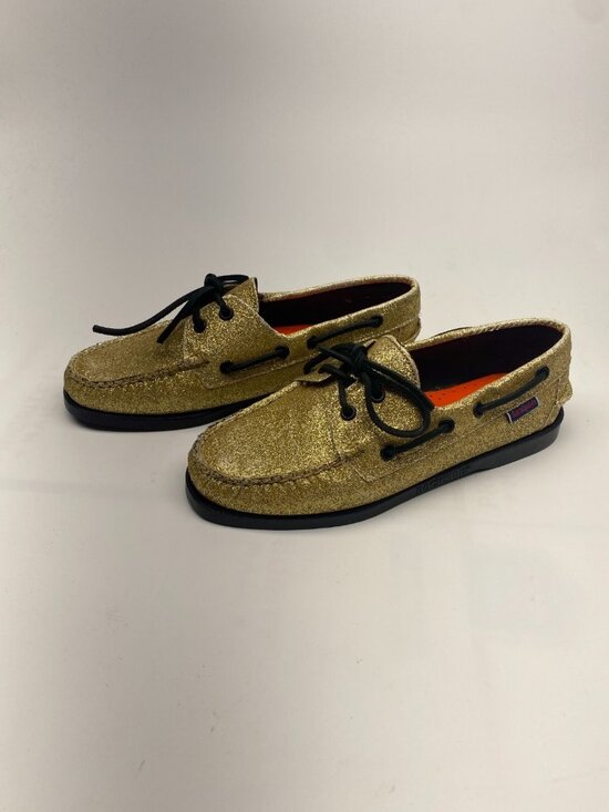 Sebago Mens Portland Glitter Yellow Gold & Black Loafer Sz 8 main image 4